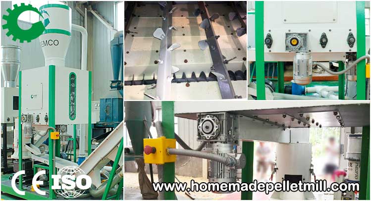 adjustable raw material storage bin of multifunctional biomass pellet mill plant