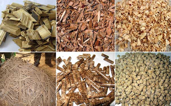 wood and broken wood pellets